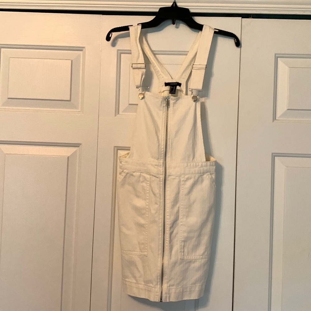 White overall dress